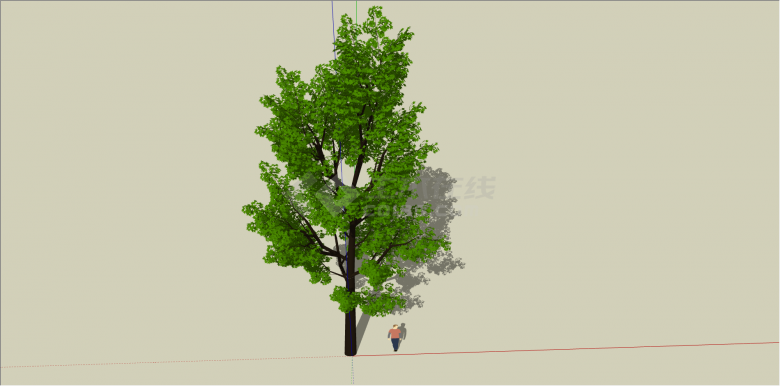 现代都市街道绿化树su模型-图二