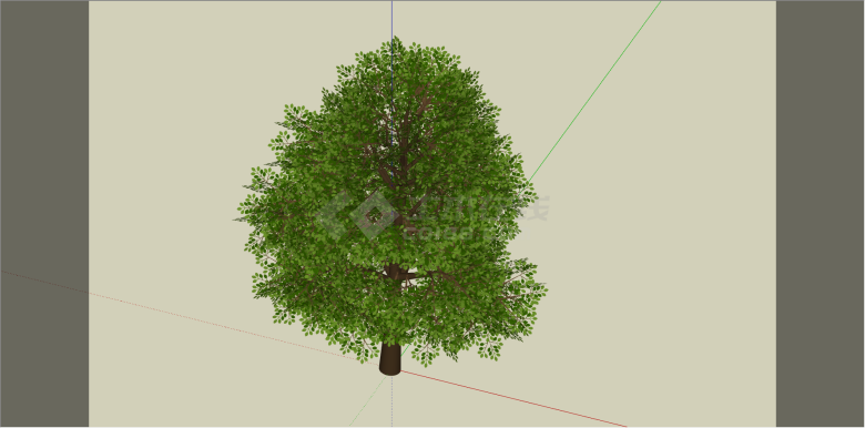 城市街道绿化造型树su模型-图二