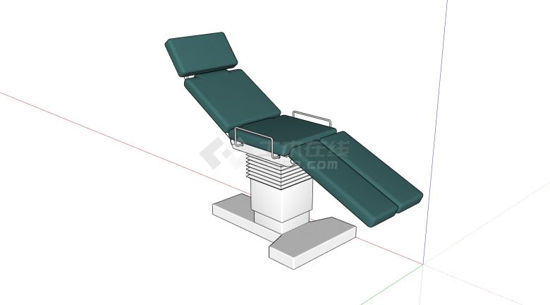 墨绿色可升降牙科治疗椅医疗器械su模型-图一