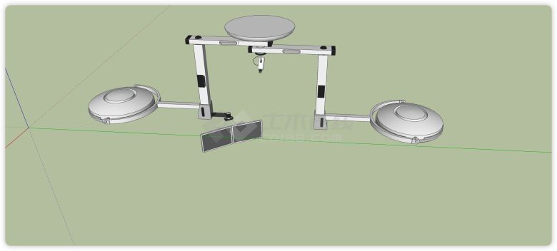 圆形吊臂照明医疗器械su模型-图二