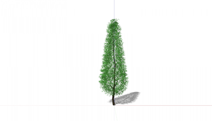 绿色乔木圆锥形外观su模型_图1