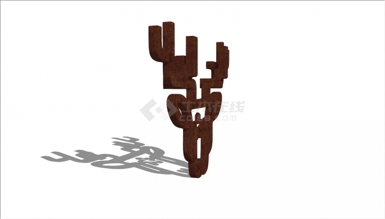 现代鹿头样式抽象艺术雕塑su模型-图二