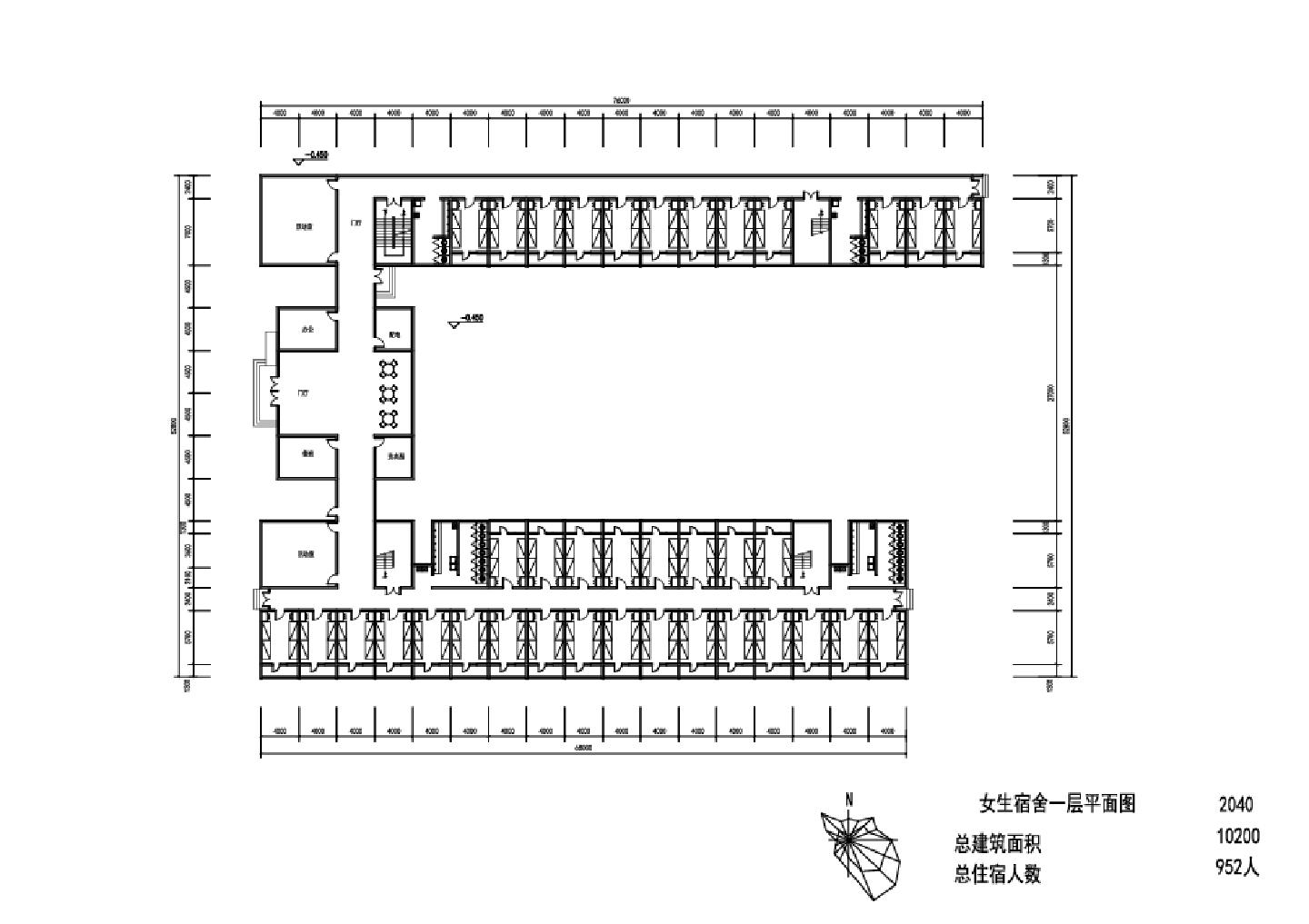 某城市科技学院宿舍楼房平面图