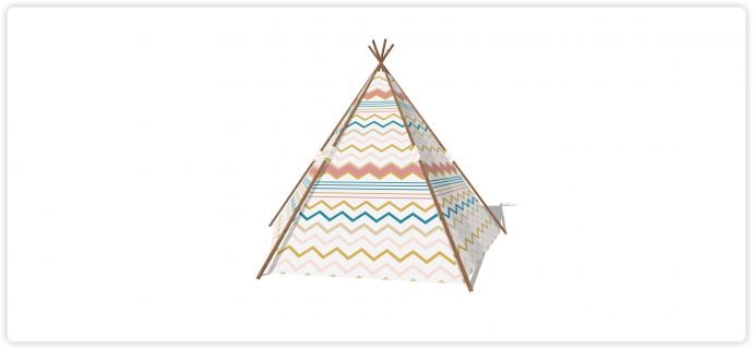 彩色折线图案儿童帐篷su模型_图1