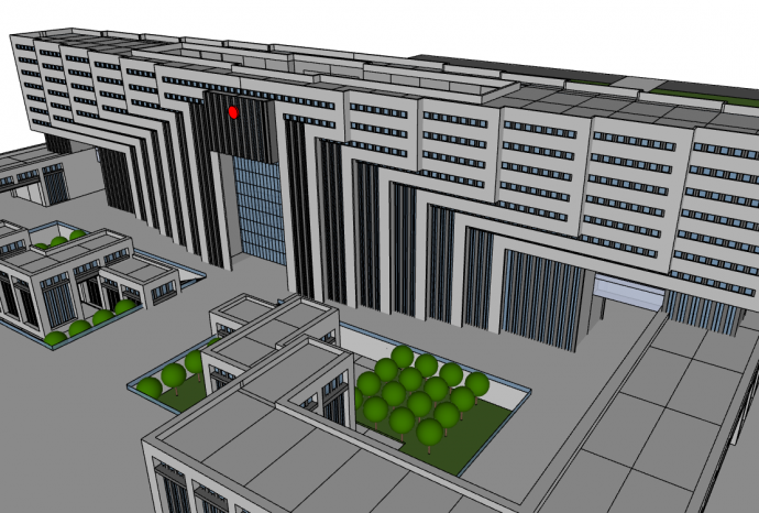 现代经典安静办公楼su模型_图1