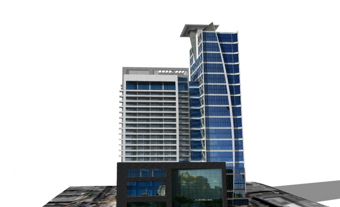 经济发展中心新型办公大楼su模型_图1