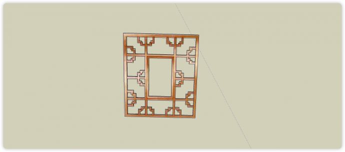 直角阶梯图案雕花中式门窗屏风隔断合su模型_图1