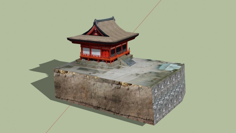 日本日式庙宇古建su模型-图一