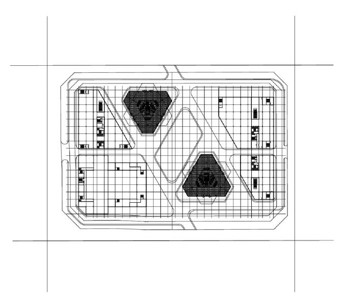 厦门高层-区域总体平面布置CAD图_图1