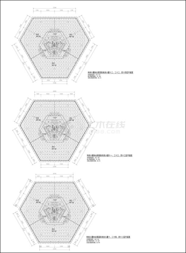 厦门高层-塔楼建设平面CAD图-图一