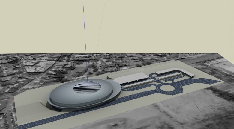 扁平飞碟造型萨尔瓦多勒日略夫雷加特联运汽车站su模型-图二