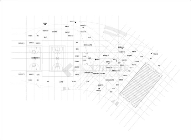 某地大型文化体育区建筑设计图-图二