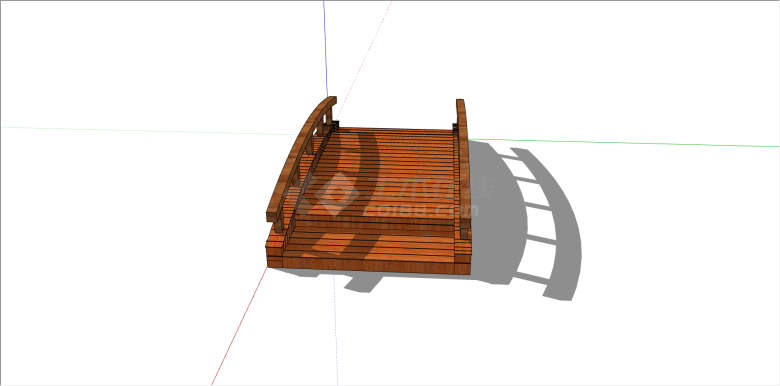 现代木制板组合拱桥su模型-图二