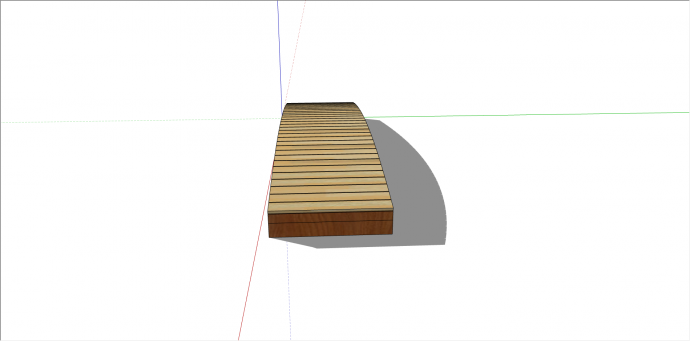 现代弧形木制板木桥su模型_图1