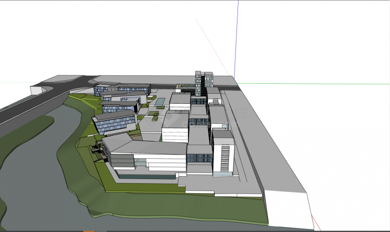 现代园林式小型产业园区规划设计su模型-图二