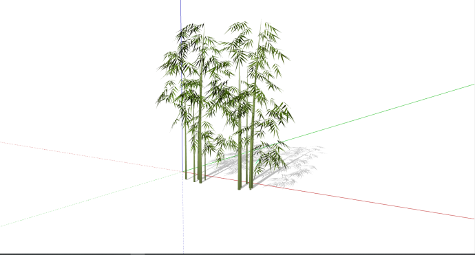 绿色小竹子盆栽设计su模型_图1