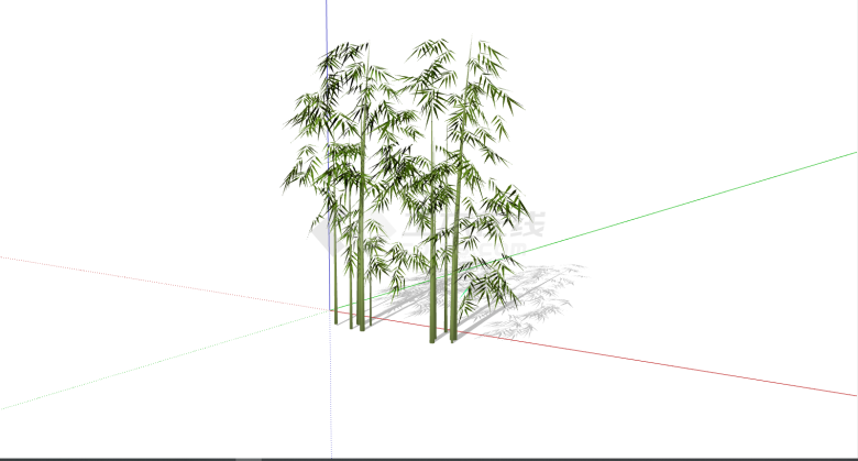 绿色小竹子盆栽设计su模型-图一