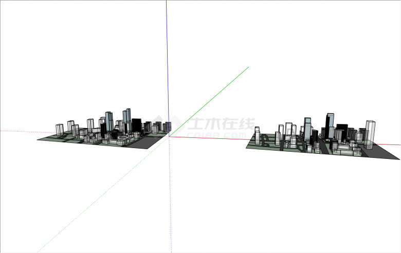 极简现代立体综合体城市设计su模型-图二