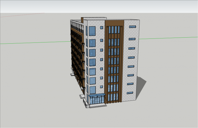 独特新中式风格多层公寓su模型_图1
