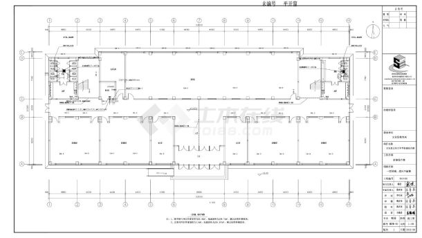 文安县史各庄中学新建综合楼通风平面图-图一