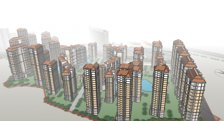 住宅区综合体建筑su模型-图二