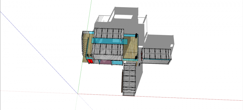 两层铝合金固定式集装箱住宅SU模型-图二