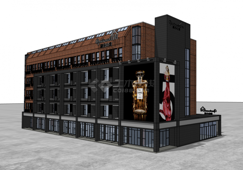 员工旧宿舍改造成SOHO现代公寓项目su模型-图一