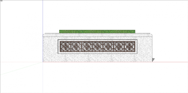 新中式四方景观树池su模型-图一