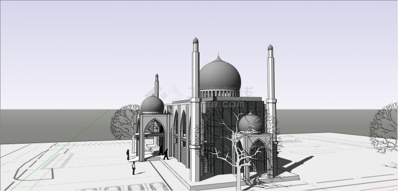 回教的清真寺设计su模型-图一