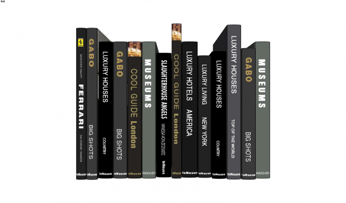 黑色封面并排排列的书籍杂志组合su模型_图1