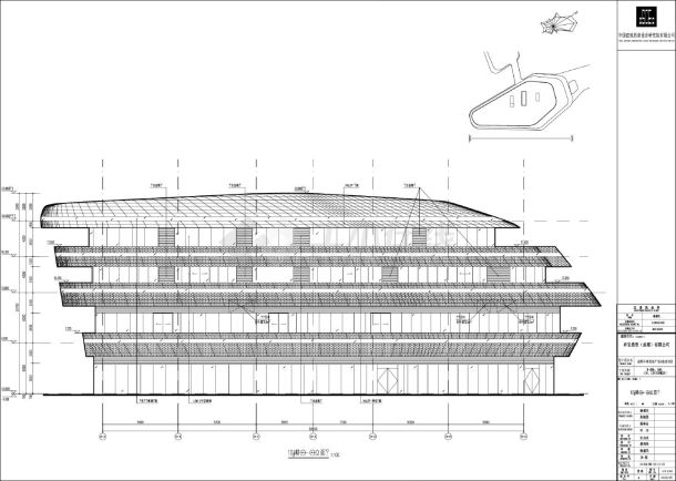 某地高档国际大厦建筑立面图-图二