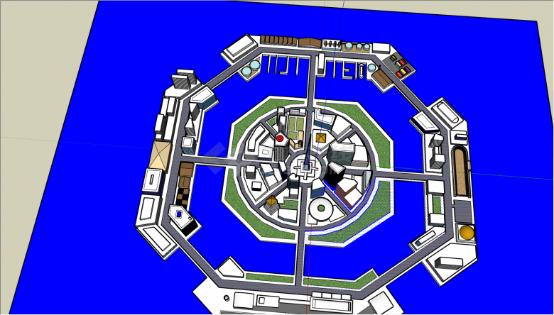圆形设计的建筑城市设计SU模型 -图二