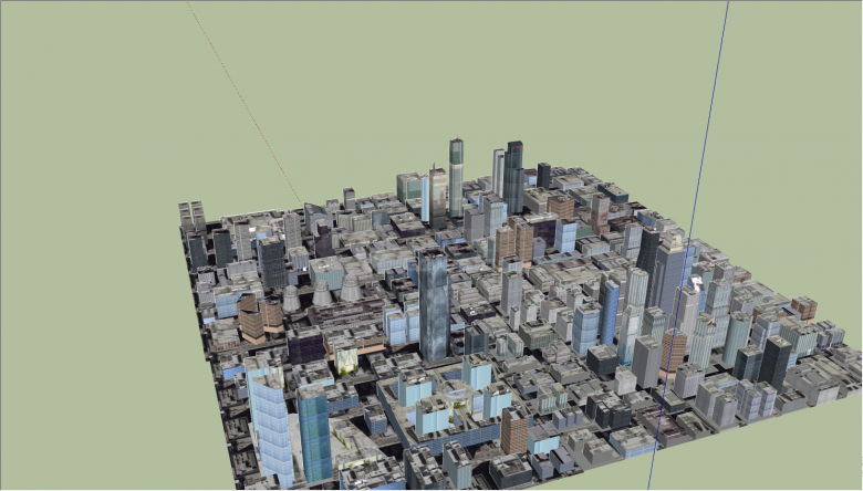 带有多栋高层的城市设计su模型-图二