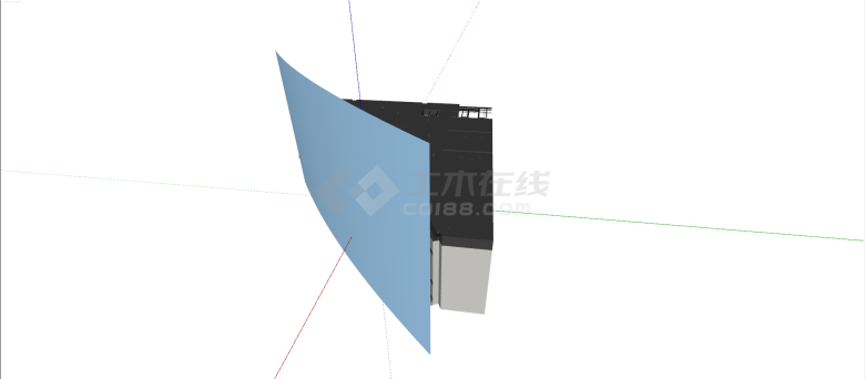 新中式风格小型图书馆su模型-图一