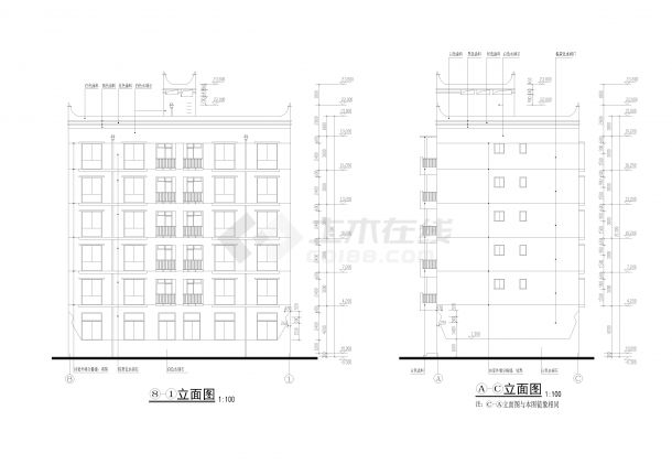 丹巴县某六层框架商住宅施工图-图二