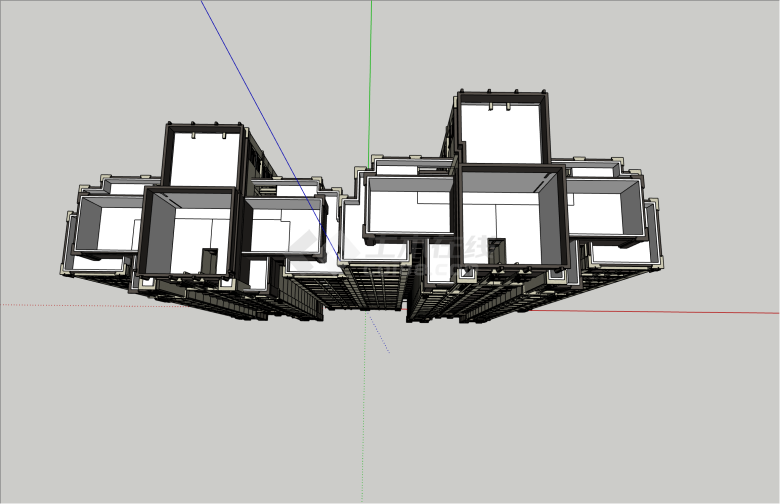 典雅新古典高层住宅su模型-图二