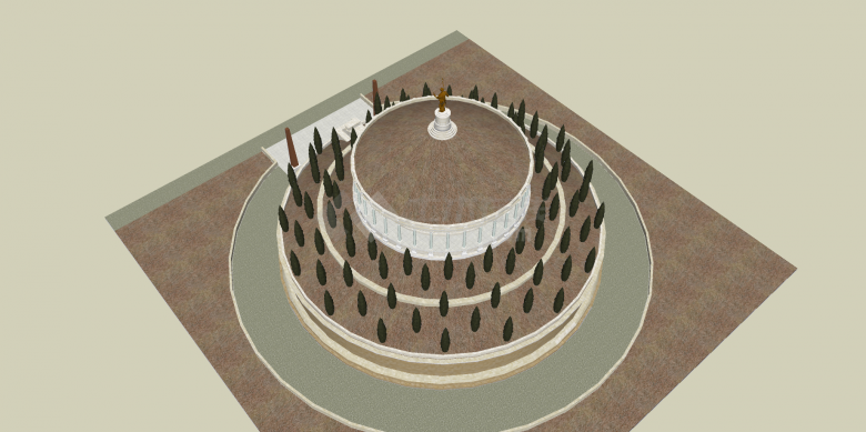 古罗马建筑su模型圆形多层-图二