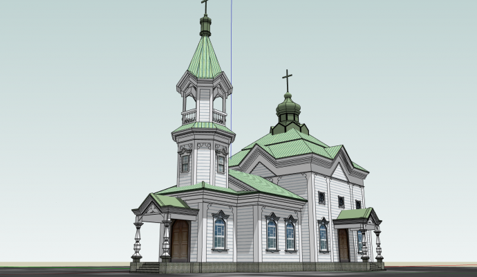 一个欧式小教堂su模型_图1