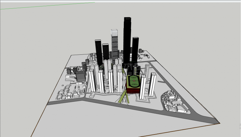 带球场大型城市商业综合体 su模型-图一