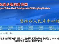 黑龙江省住建厅发布BIM施工应用建模技术导则征求意见函