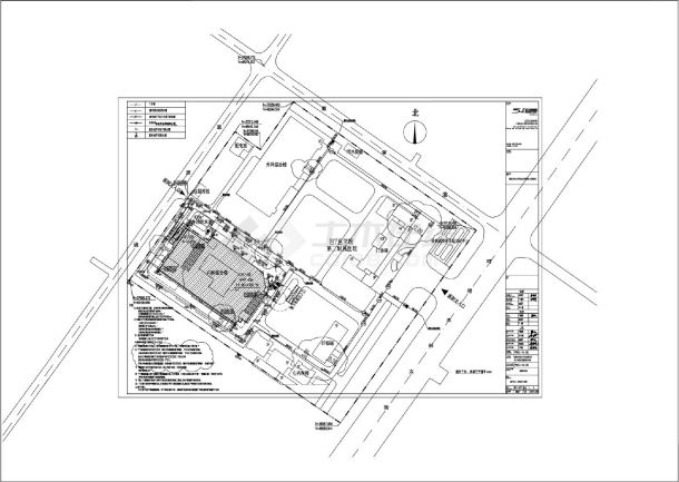 包头某医院新建楼总平面图-图一