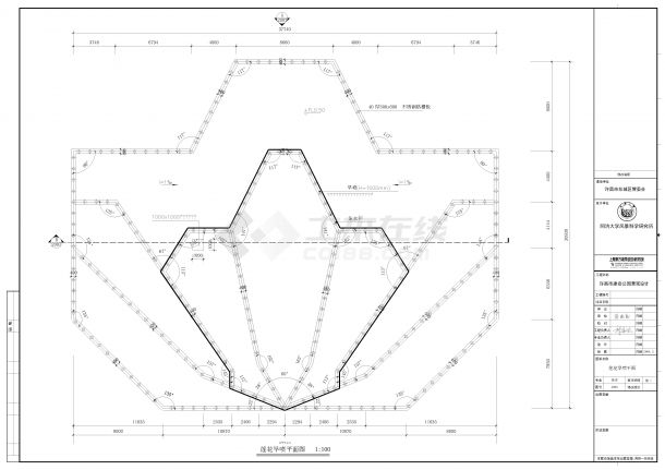 莲花旱喷广场剖立面图 CAD图纸-图一