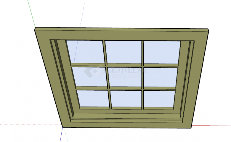 现代正方形的窗户su模型-图二