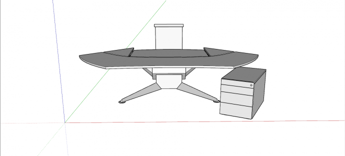 微粒板材质办公桌su模型_图1