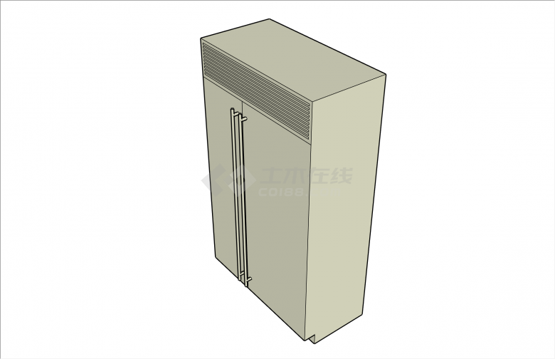 双开门现代冰箱su模型-图二