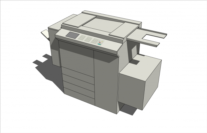 大型现代风格复印件工装电器su模型_图1
