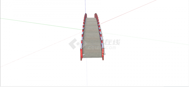 拱式木质景观桥su模型-图二