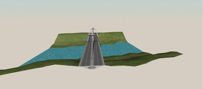 斜拉钢架景观桥su模型_图1