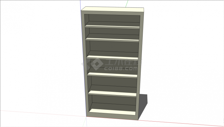  White rectangular cabinet with multiple layers su model - Figure 1