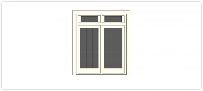 厚边框对开方格造型玻璃窗su模型_图1
